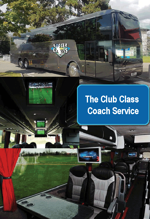 Travel in style on our Club Class Coach Service (see option 3 for details).